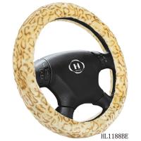 Leopard Pringting Imitation Fur Steering Wheel Cover